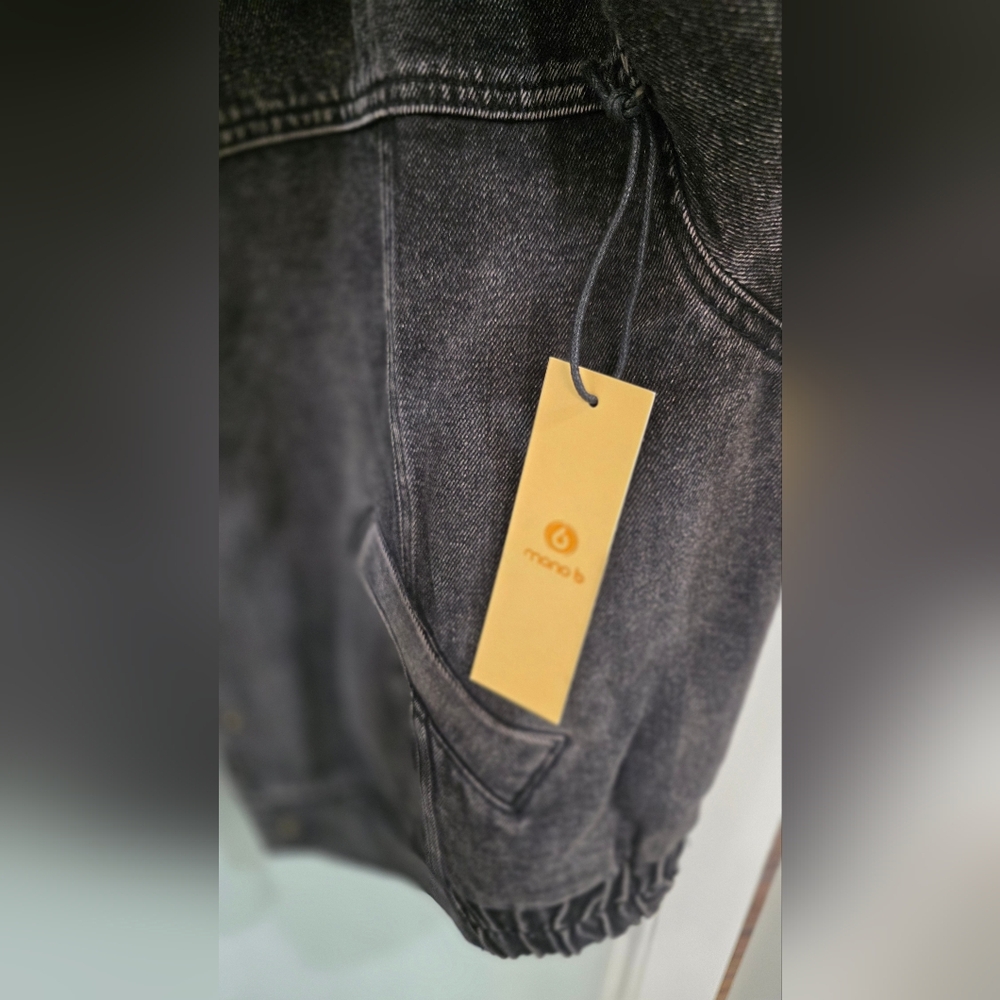 Women's Sherpa Collar Denim Jacket - Picture 9 of 9